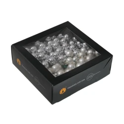 CHRISTMAS SPHERES 20MM SILVER COMBI 144PCS