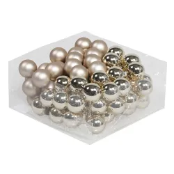 CHRISTMAS SPHERES 30MM AUTUMN BLONDE 72PCS