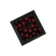 CHRISTMAS SPHERES 30MM DARK RED COMBI 72PCS