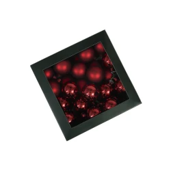 CHRISTMAS SPHERES 40MM DARK RED COMBI 36PCS
