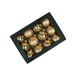 CHRISTMAS SPHERES 57MM BRIGHT GOLD COMBI 12PCS