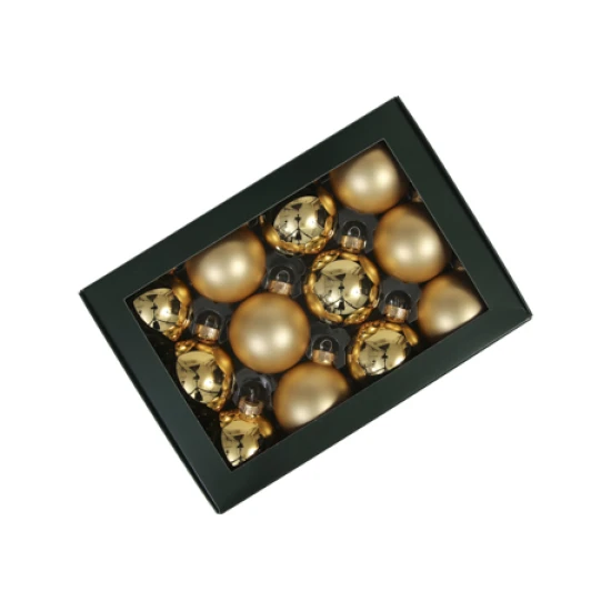 BOULE DE NOEL 57MM BRIGHT GOLD COMBI 12PCS