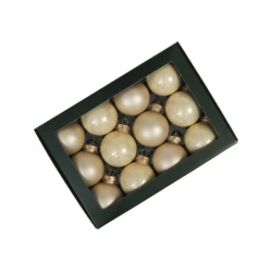 CHRISTMAS SPHERES 57MM CHAMPAGNE COMBI 12PCS