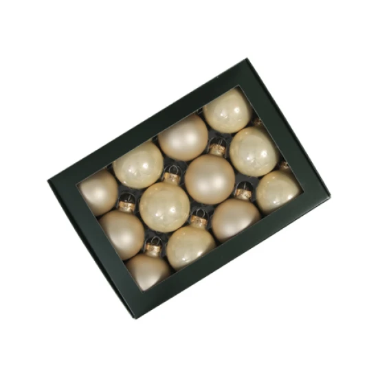 BOULE DE NOEL 57MM CHAMPAGNE COMBI 12PCS