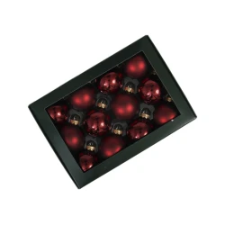 CHRISTMAS SPHERES 57MM DARK RED COMBI 12PCS