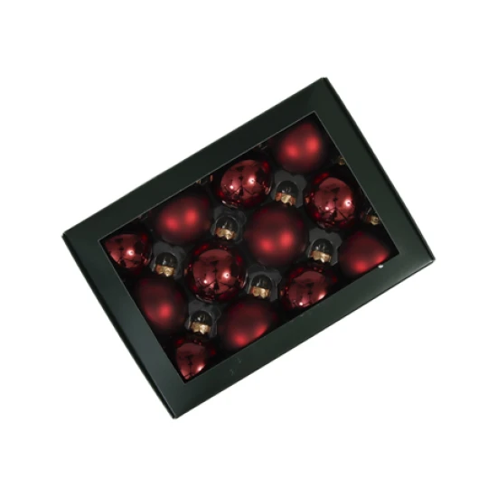 BOULE DE NOEL 57MM DARK RED COMBI 12PCS