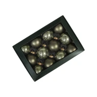 BOULE DE NOEL 57MM GRANITE GREEN 12PCS