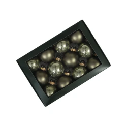 CHRISTMAS SPHERES 57MM GRANITE GREEN 12PCS