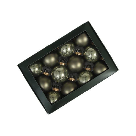 BOULE DE NOEL 57MM GRANITE GREEN 12PCS