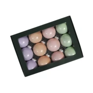 CHRISTMAS SPHERES 57MM PASTEL OPAL 12PCS