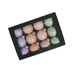 CHRISTMAS SPHERES 57MM PASTEL OPAL 12PCS