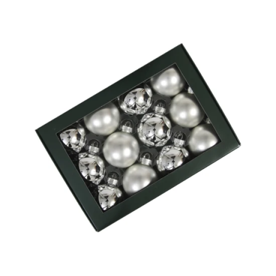 BOULE DE NOEL 57MM SILVER COMBI 12PCS