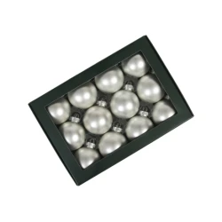 CHRISTMAS SPHERES 57MM SILVER MAT 12PCS