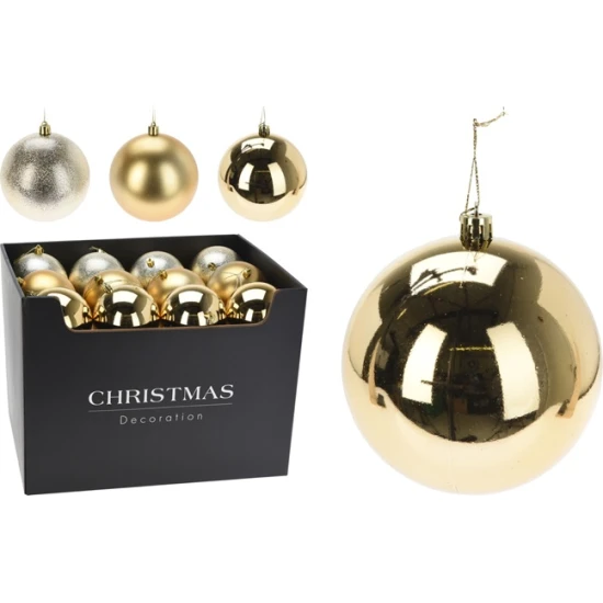 CHRISTMAS PLASTIC SPHERES 120MM GOLD 1PC