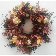 WREATH 30CM MIXED DRIED FLOWERS COPPER  