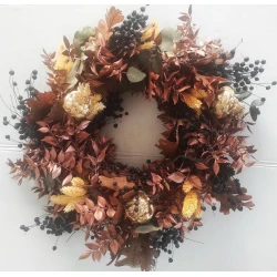 WREATH 30CM MIXED DRIED FLOWERS COPPER  