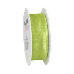 RIBBON SHEER 25MM 25M SPRING GREEN