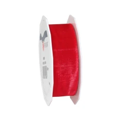 RIBBON SHEER 25MM 25M RED