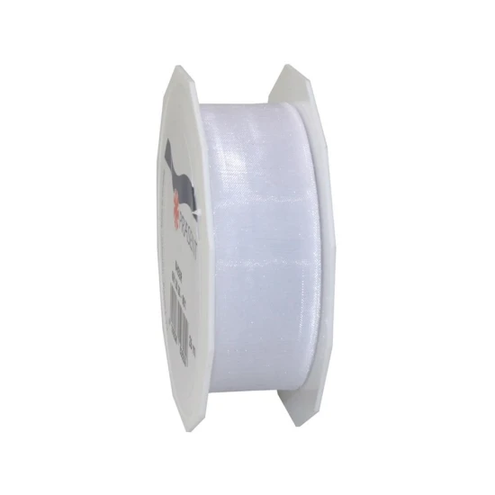 RIBBON SHEER 25MM 25M WHITE