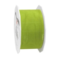 RIBBON SHEER 40MM 25M SPRING GREEN