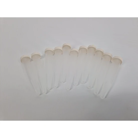 PLASTIC BUISJE (BLOEMFLESJE/PIPET) 7,5CC 8X1,5CM 100ST