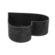 PLASTIC FLOWERPOT HEART  20X21X7CM GREY