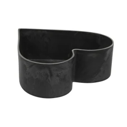 PLASTIC FLOWERPOT HEART  20X21X7CM GREY