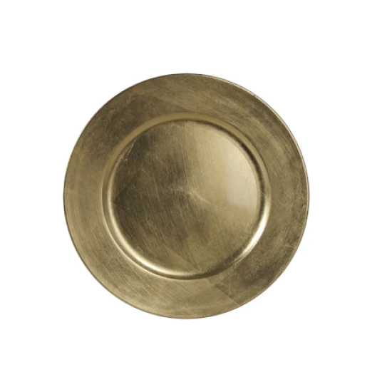 COUPE EN PLASTIQUE RONDE D28CM OR