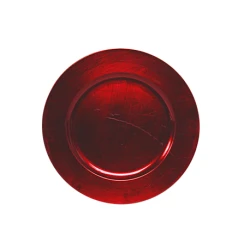 PLASTIC PLATE ROUND D28CM RED