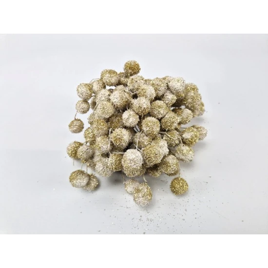 PLATAANBOLLEN WIT + GLITTER GOUD
