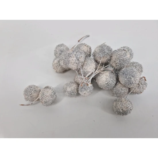 PLATAANBOLLEN WIT + GLITTER ZILVER 1/2