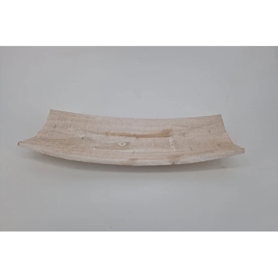 SCHAAL HOUT GEBOGEN WHITE WASH 43X19X7CM