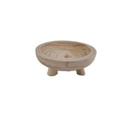 TRAY PAULOWNIA ON BASE D20 H6CM NATURAL