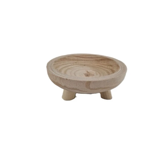 TRAY PAULOWNIA ON BASE D20 H6CM NATURAL