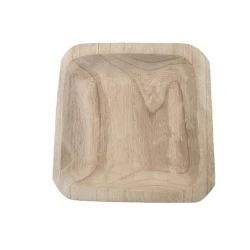 PLATE SQUARE 30X30X5CM PAULOWNIA NATURAL