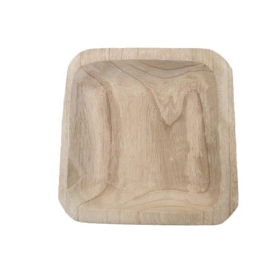 PLATEAU CARRE 30X30X5CM PAULOWNIA NATUREL