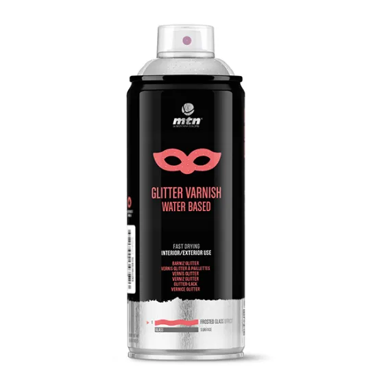 SPRAY GLITTER ARGENT 400ML WATER BASED