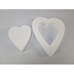 STYROPOR HEART CLOSED 25CM + HEART OPEN 40CM 10PCS