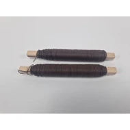 FIL DE FER  LAQUE MARRON SUR BATONNET EN BOIS 0.70MM 33M 100GR 2PCS HOBBY