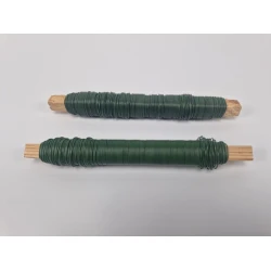 BINDING WIRE LACQUERED GREEN ON WOODEN PEG 0.70MM 33M 100GR 2PCS HOBBY