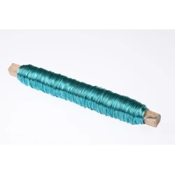 BINDING WIRE TURQUOISE ON WOODEN PEG 0.50MM 50M 100GR HOBBY