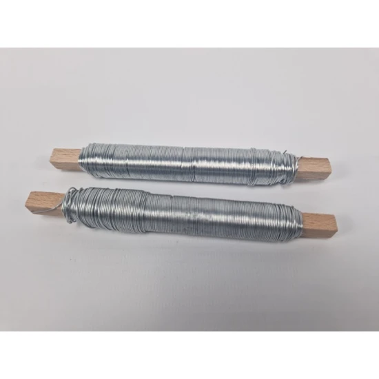 FIL DE FER  GALVANISE SUR BATONNET EN BOIS 0.70MM 33M 100GR 2PCS HOBBY