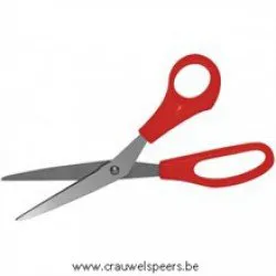 SCISSORS LONG-EYED 8 1/4 RED PLASTIC