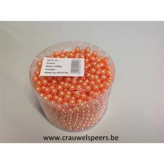 PEARLS 8MM ORANGE 300GR +/-1200PCS