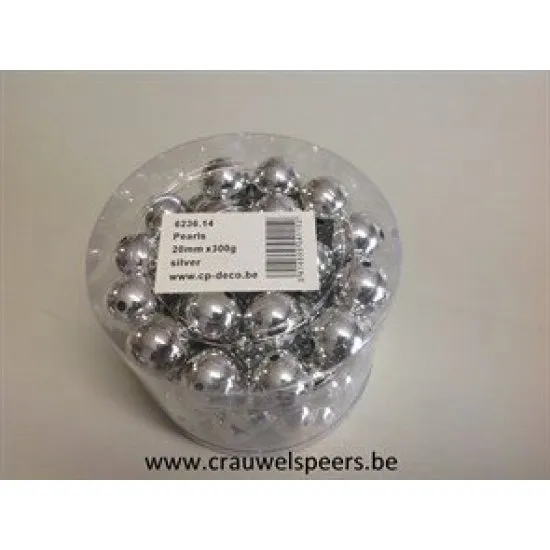 PERLES 20MM ARGENT 300GR +/-72PCS
