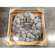 KRANS DENNEAPPELS WHITE WASH 48CM