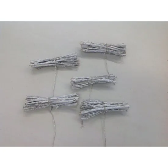 BUNDLE BRCH TWIGS WHITE WASH ON WIRE 20PCS