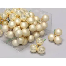 CHRISTMAS SPHERES 30MM CHAMPAGNE COMBI 72PCS