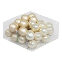 CHRISTMAS SPHERES 40MM CHAMPAGNE COMBI 36PCS
