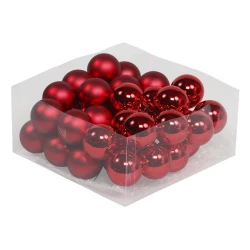 CHRISTMAS SPHERES 40MM RED COMBI 36PCS